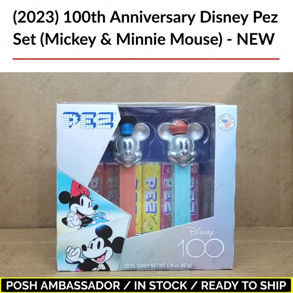 PEZ Other - (2023) 100th Anniversary Disney Pez Set (Mickey & Minnie Mouse) - NEW
